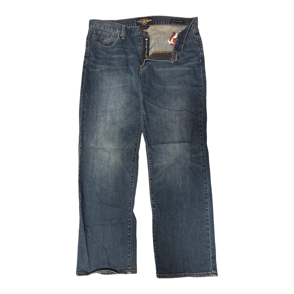 Lucky Brand 361 Vintage Straight Mens 36x32 Dark Wash Blue Denim Jeans‎ Pants